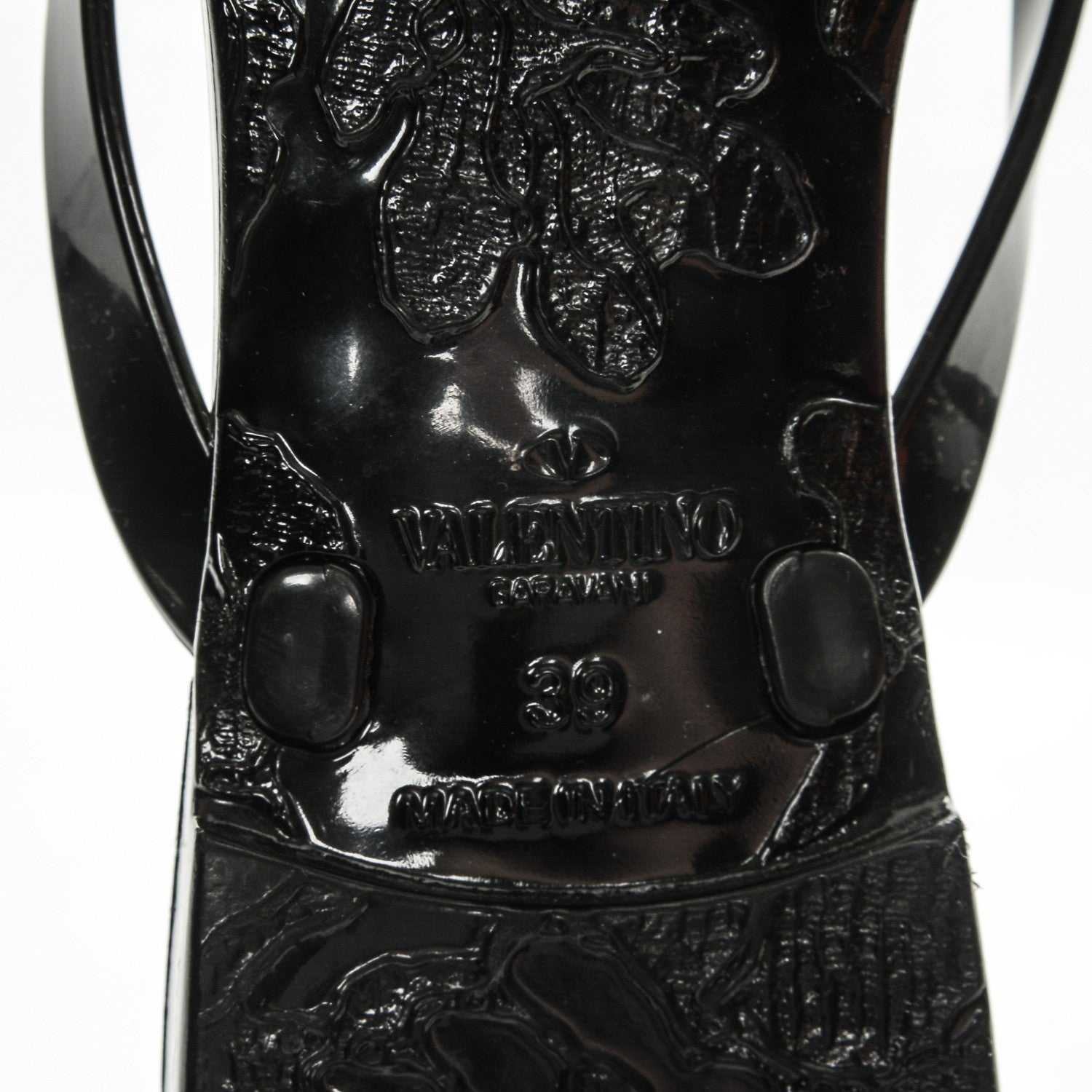Valentino Garavani PVC Jelly Rockstud Bow Thong Sandals 39 Black 6 of 6