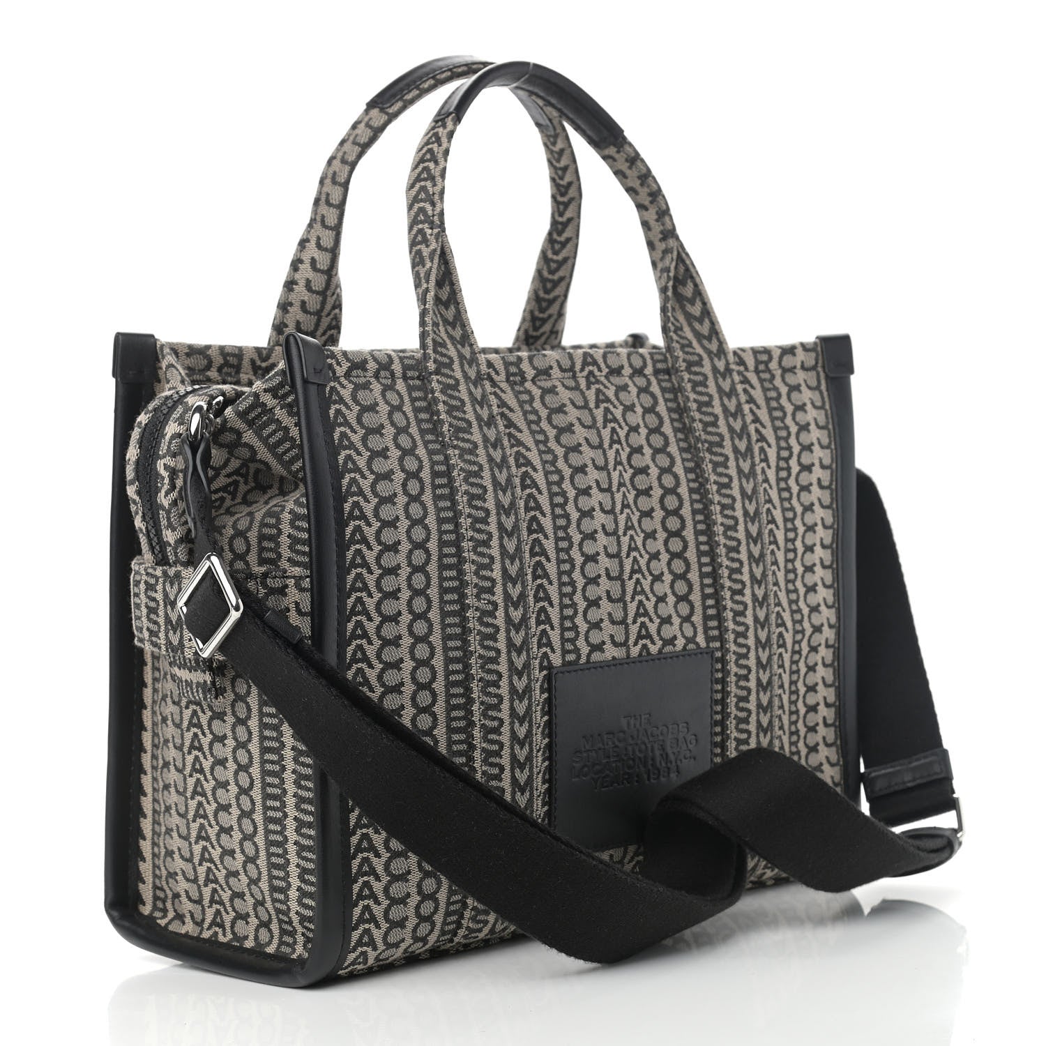 Marc Jacobs Cotton Jacquard Monogram Medium The Traveler Tote Bag Beige Multicolor 3 of 14
