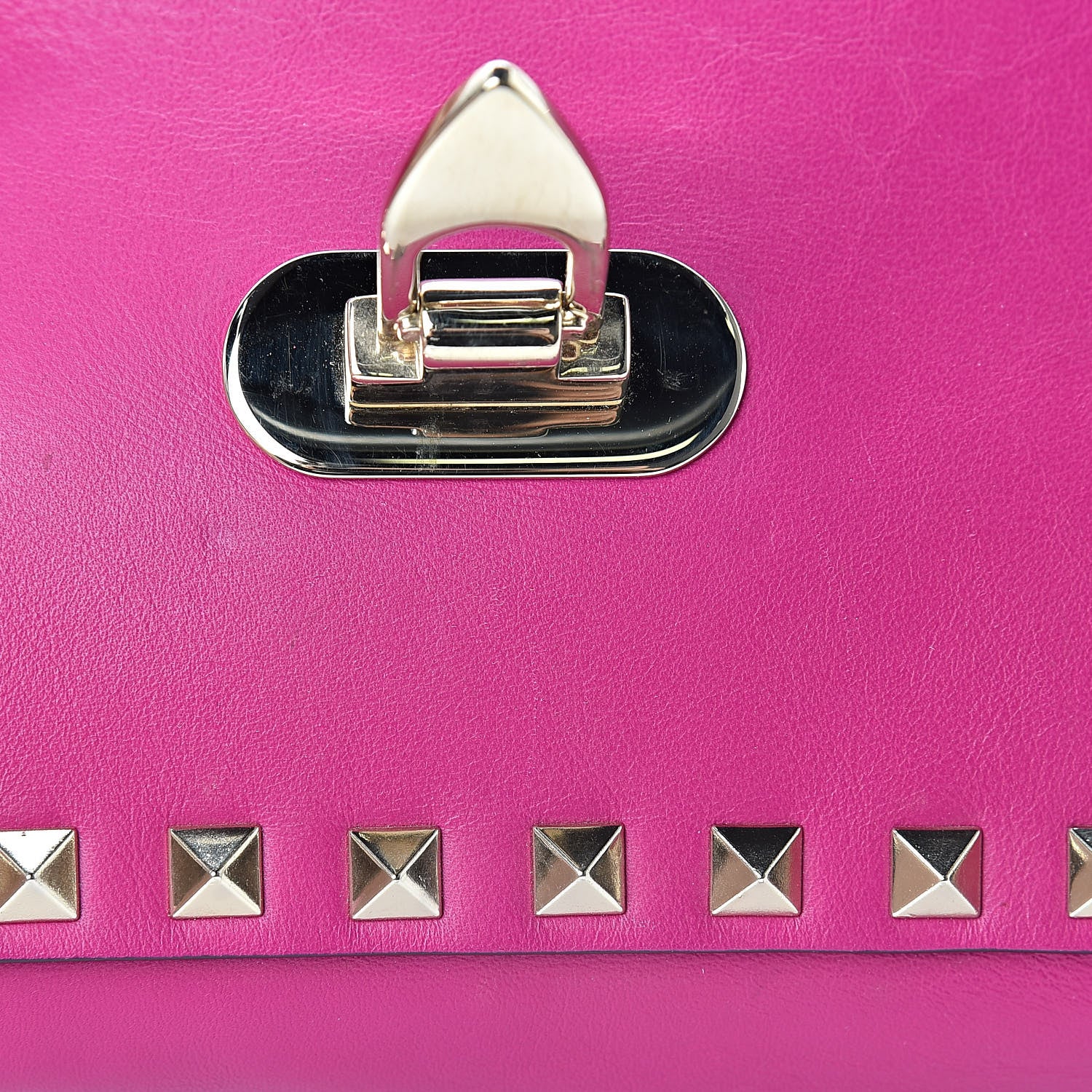Valentino Garavani Vitello Mini Rockstud Flap Saddle Crossbody Bag Fuxia 12 of 15