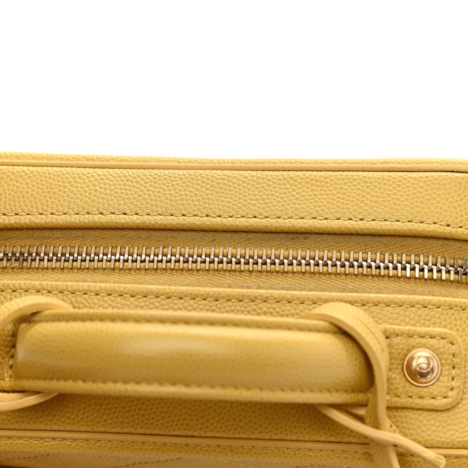 Chanel Caviar Quilted Small CC Filigree Vanity Case Yellow 10 of 11