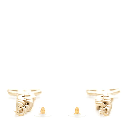 Chanel Metal Crystal CC Vendome CC Dangle Earrings Gold 3 of 5