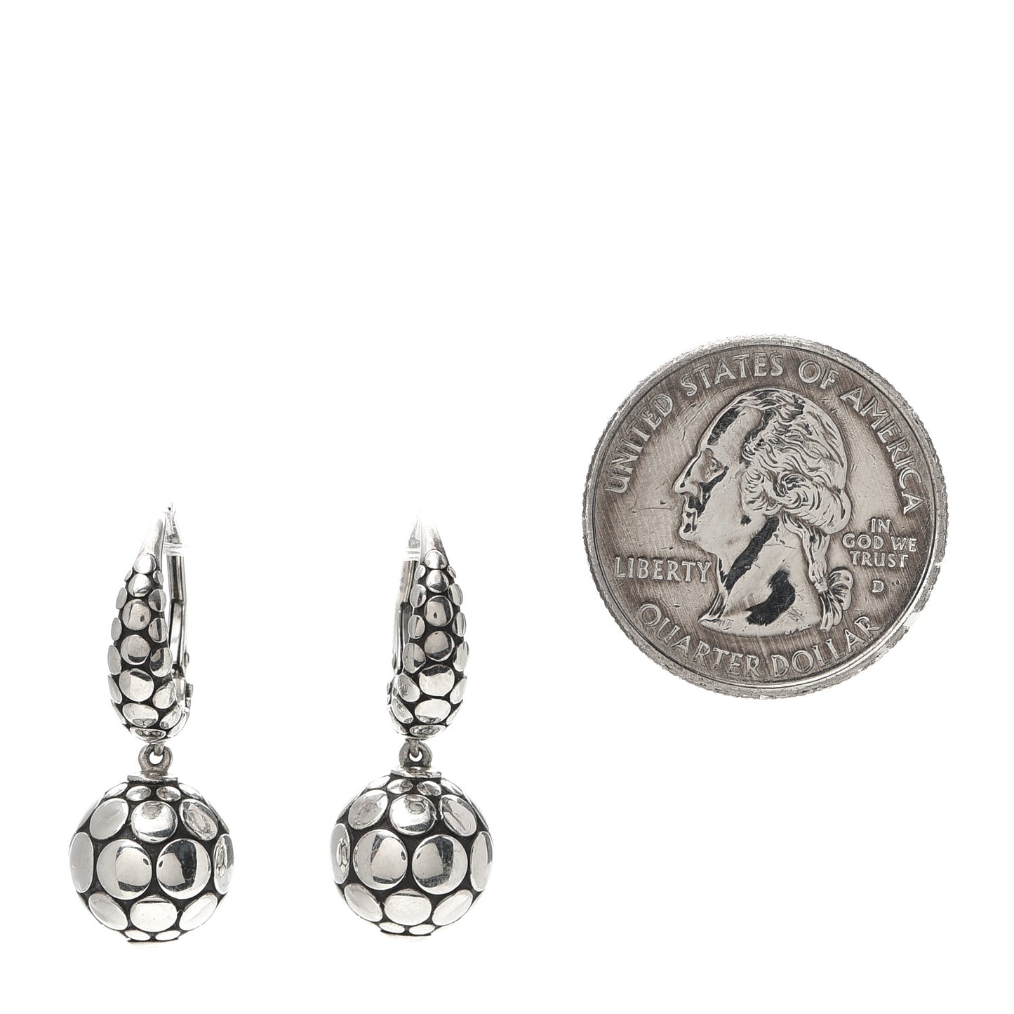 Sterling Silver Dot Drop Earrings