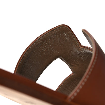 Hermes Box Calfskin Oran Sandals 40 Gold 21 of 23
