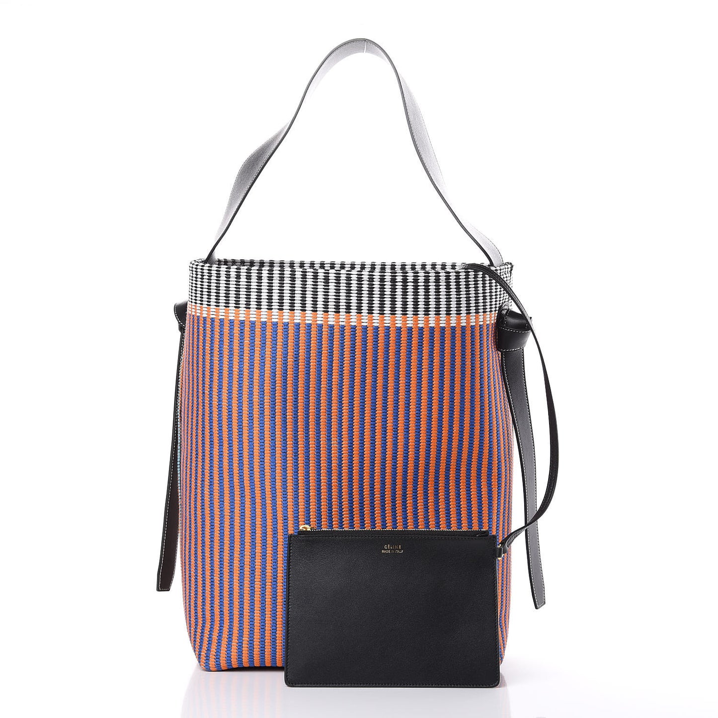 Woven Canvas Small Twisted Cabas Multicolor