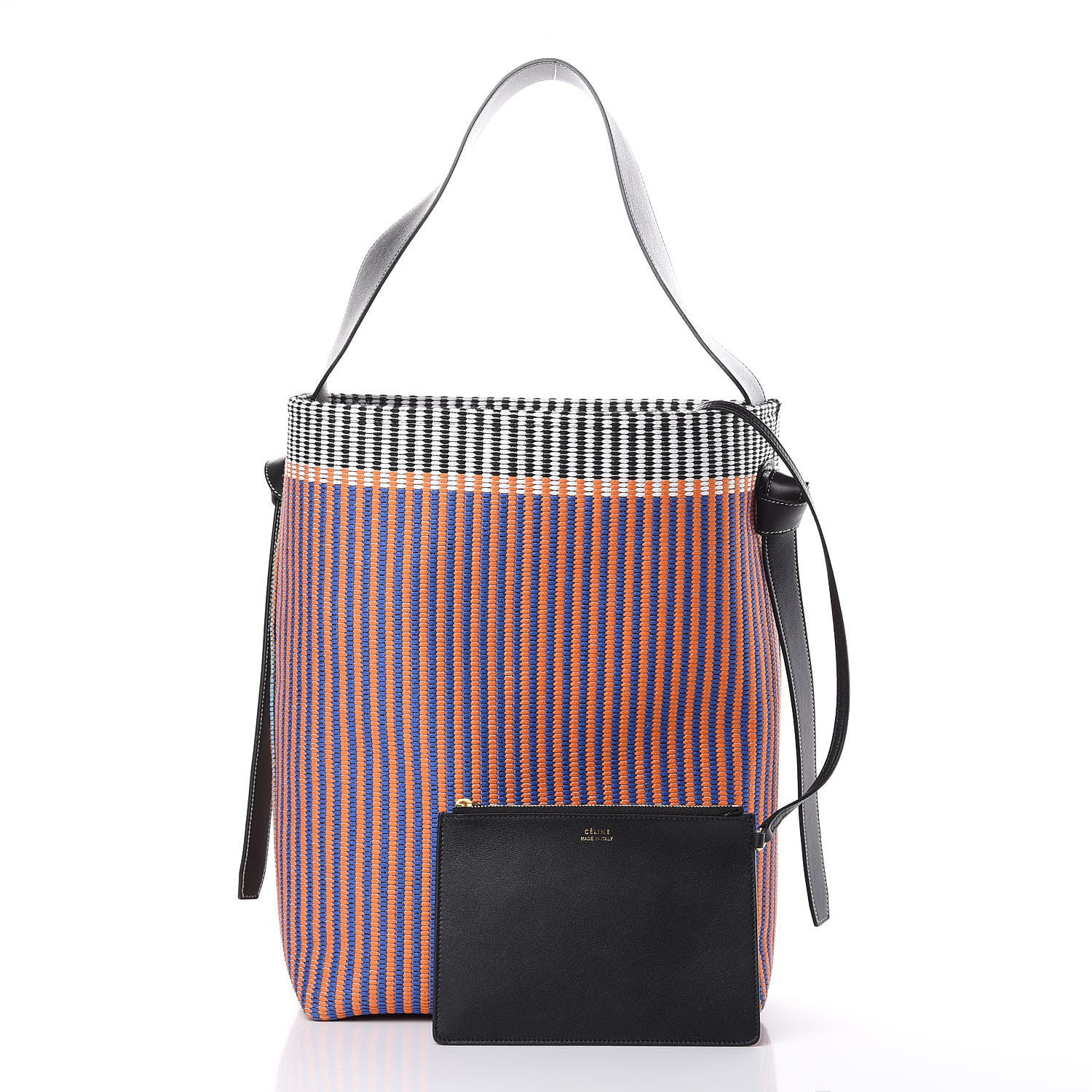 Celine Woven Canvas Small Twisted Cabas Multicolor 3 of 9
