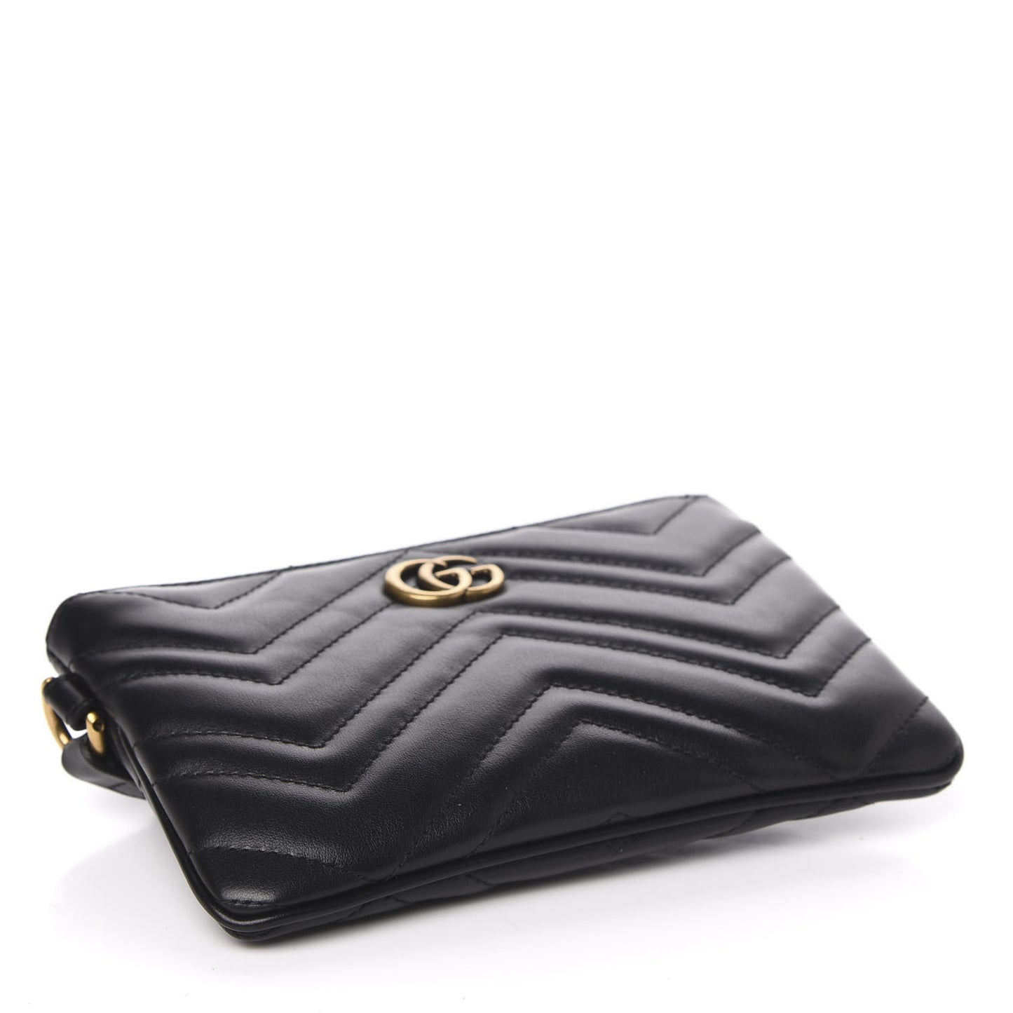 Calfskin Matelasse GG Marmont Wrist Wallet Black