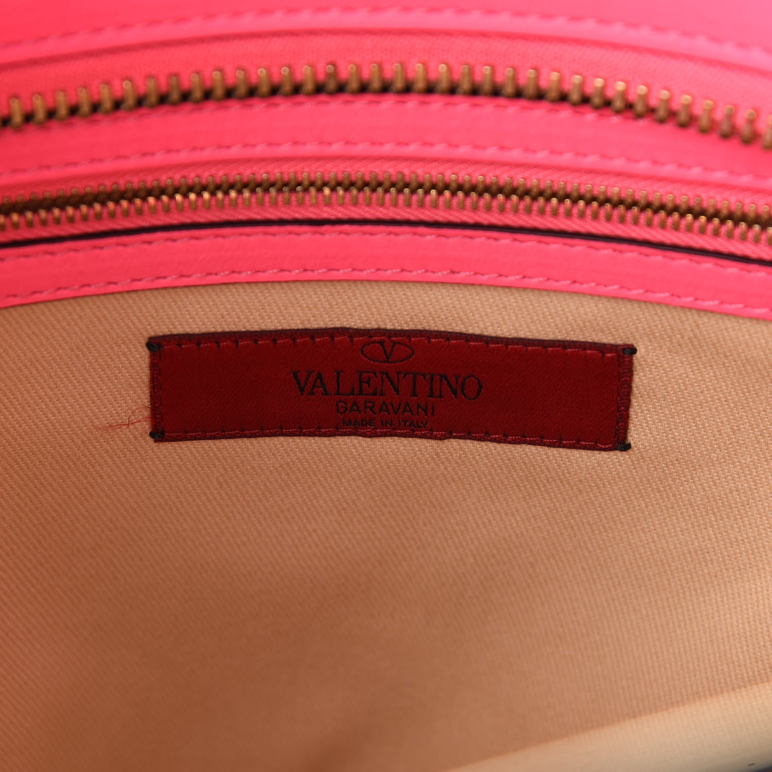 Valentino Garavani Vitello Rockstud Double Handle Tote Fuxia Fluo 6 of 9