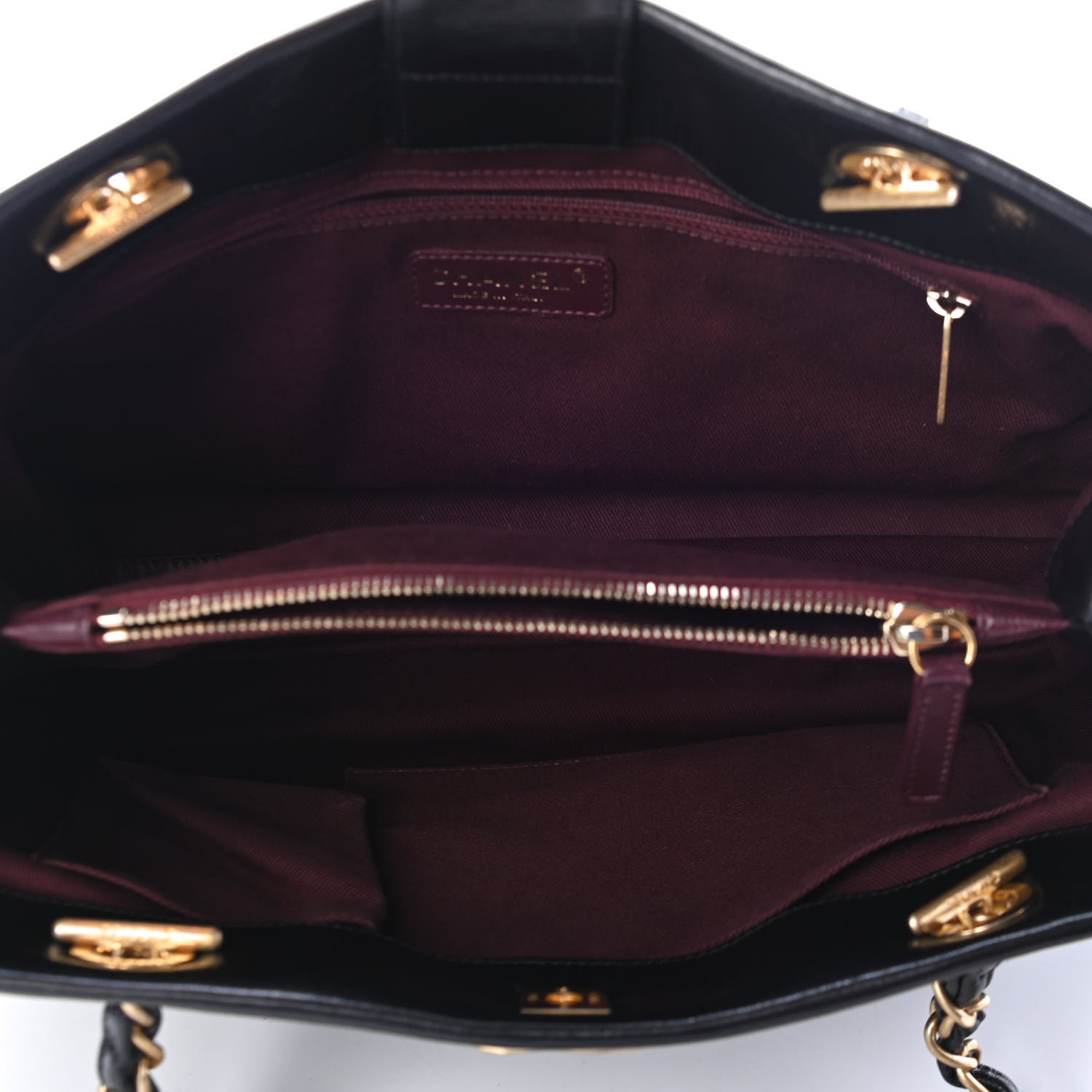 Chanel Calfskin Quilted Medium Soft Elegance Tote Black 4 of 4