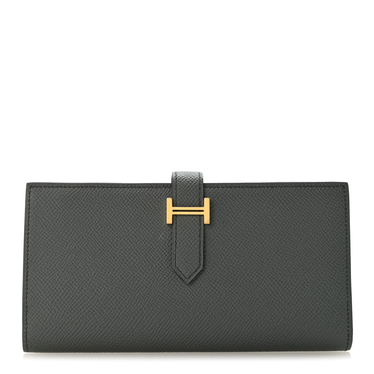 Hermes Epsom Bearn Gusset Wallet Vert Amande 1 of 10