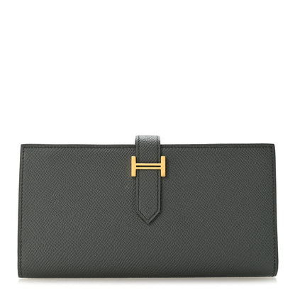 Hermes Epsom Bearn Gusset Wallet Vert Amande 1 of 10