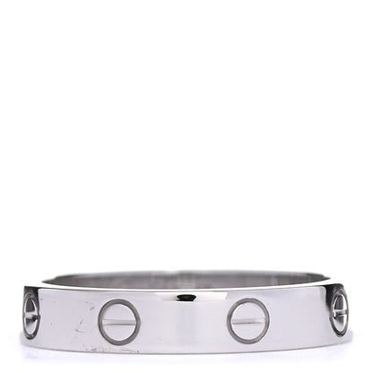 Cartier 18K White Gold Diamond 4mm LOVE Wedding Band Ring 58 8.25 3 of 6