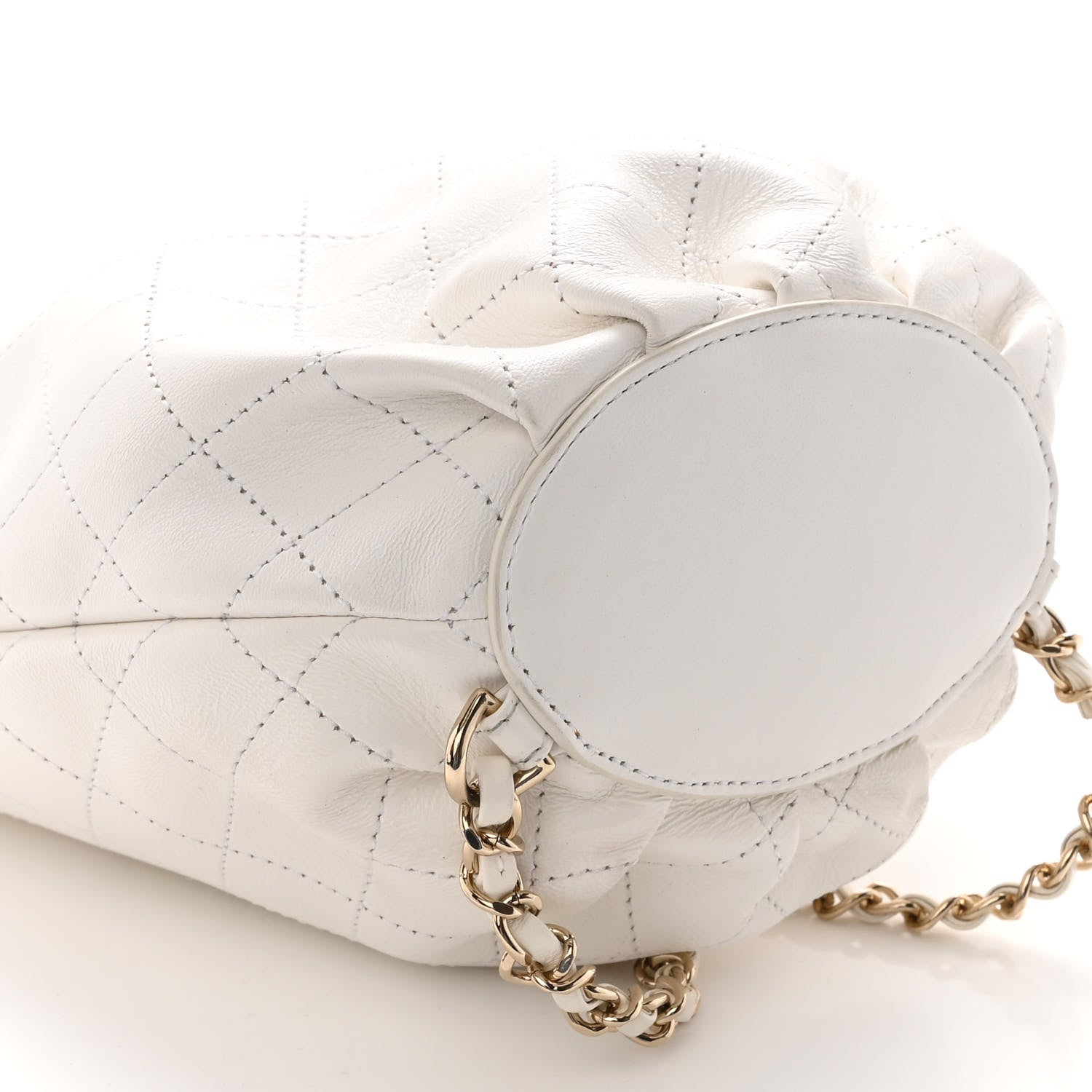 Chanel Lambskin Stitched CC Chain Backpack White 10 of 12