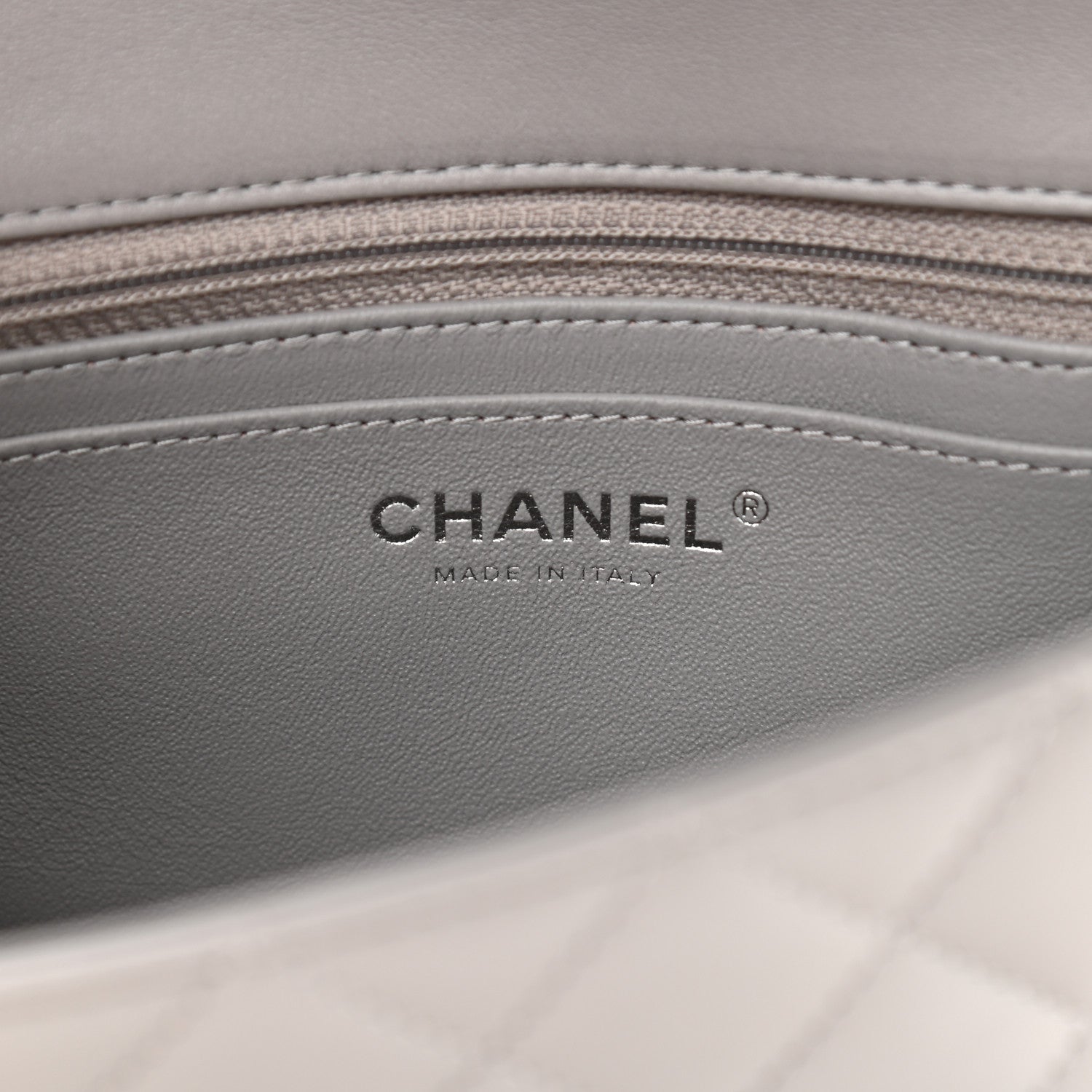 Chanel Lambskin Quilted Mini Rectangular Flap Grey 6 of 10