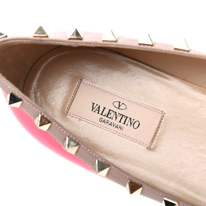 Valentino Garavani Patent Nappa Rockstud Ballerina Flats 39.5 Fuxia Fluo Poudre 6 of 8