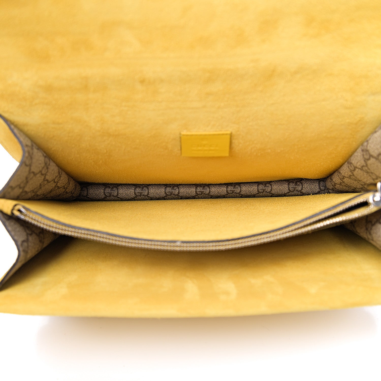 Gucci GG Supreme Monogram Crystal Bow Embroidered Medium Dionysus Shoulder Bag Yellow 4 of 10