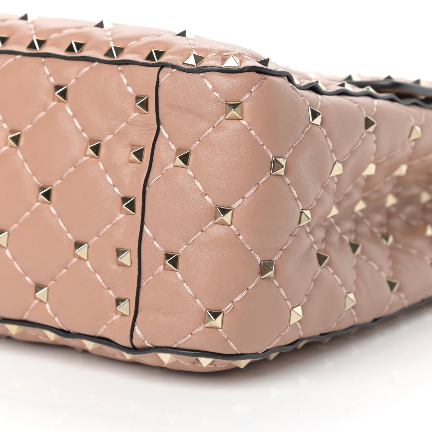 Valentino Garavani Nappa Large Rockstud Spike Shoulder Bag Soft Noisette 9 of 13