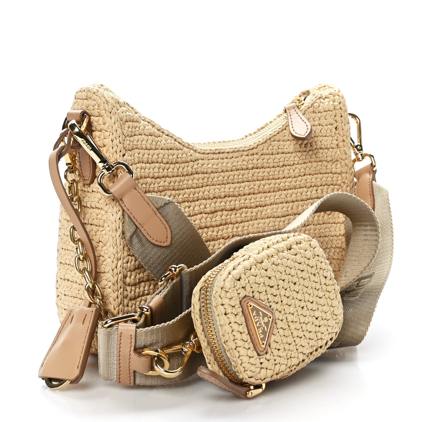 Yarn Raffia Effect Crochet Re-Edition 2005 Shoulder Bag Naturale