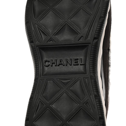 Chanel Suede Calfskin Mixed Fibers CC Sneakers 38 Grey 8 of 9