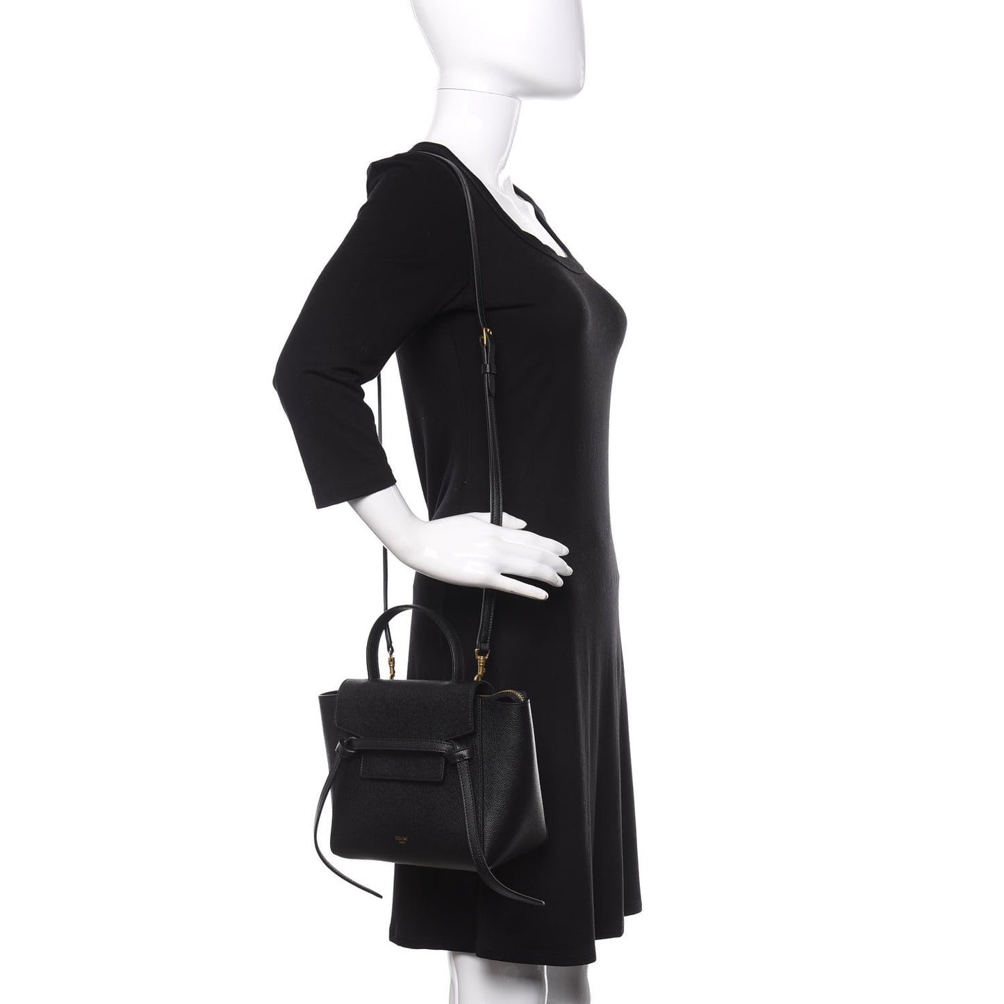 Grained Calfskin Nano Belt Bag Black