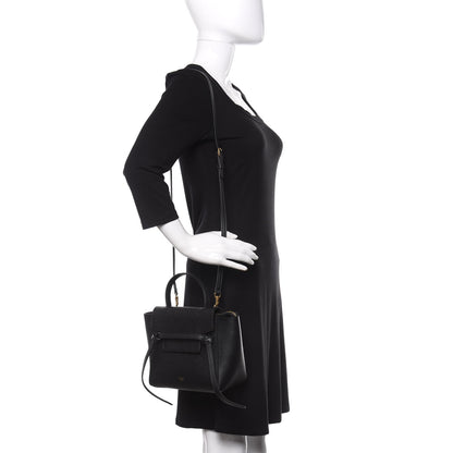 Celine Grained Calfskin Nano Belt Bag Black 2 of 10