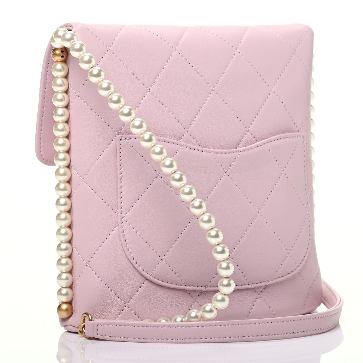 Calfskin Quilted Pearl Small About Pearls Hobo Bag Light Pink