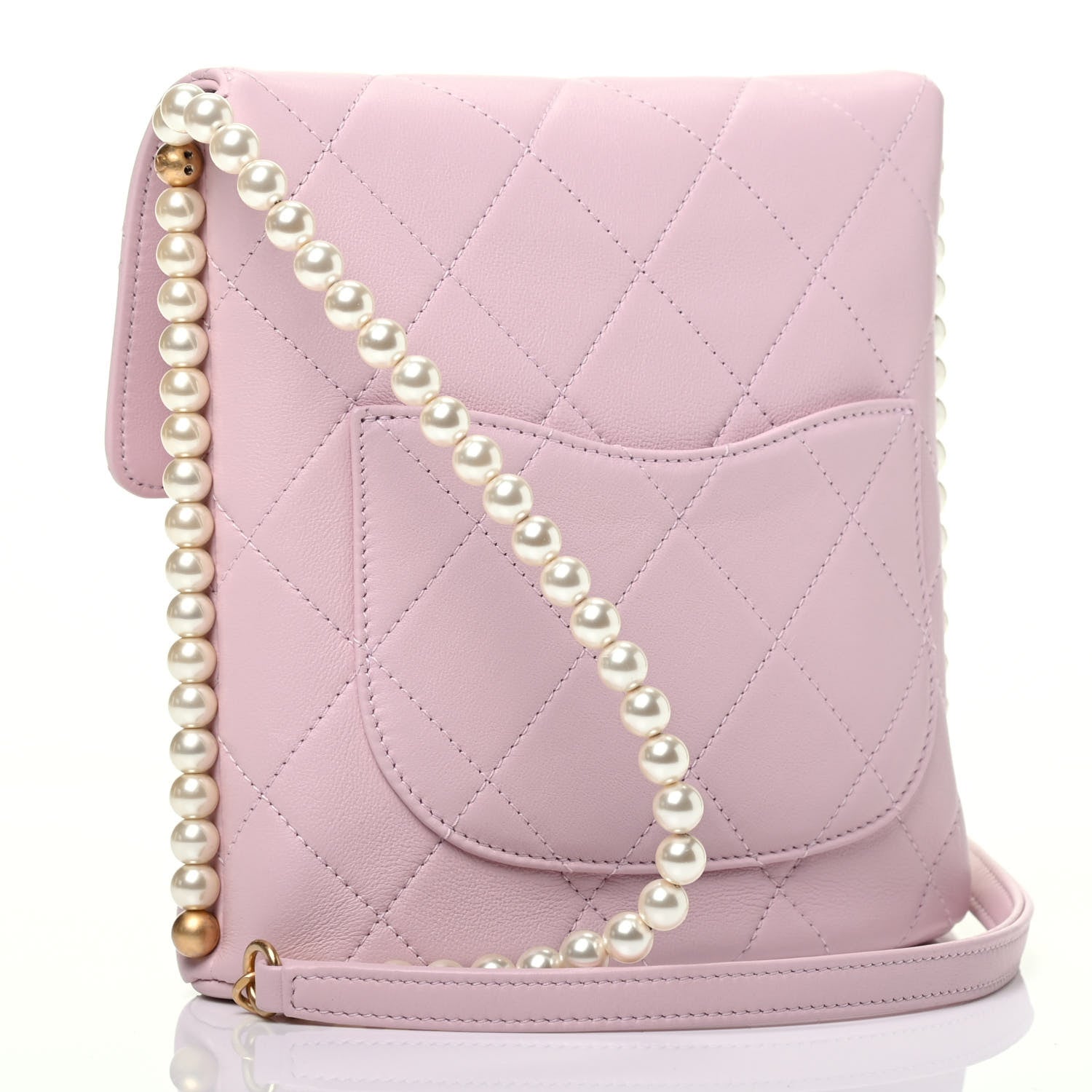 Chanel Calfskin Quilted Pearl Small About Pearls Hobo Bag Light Pink 3 of 9
