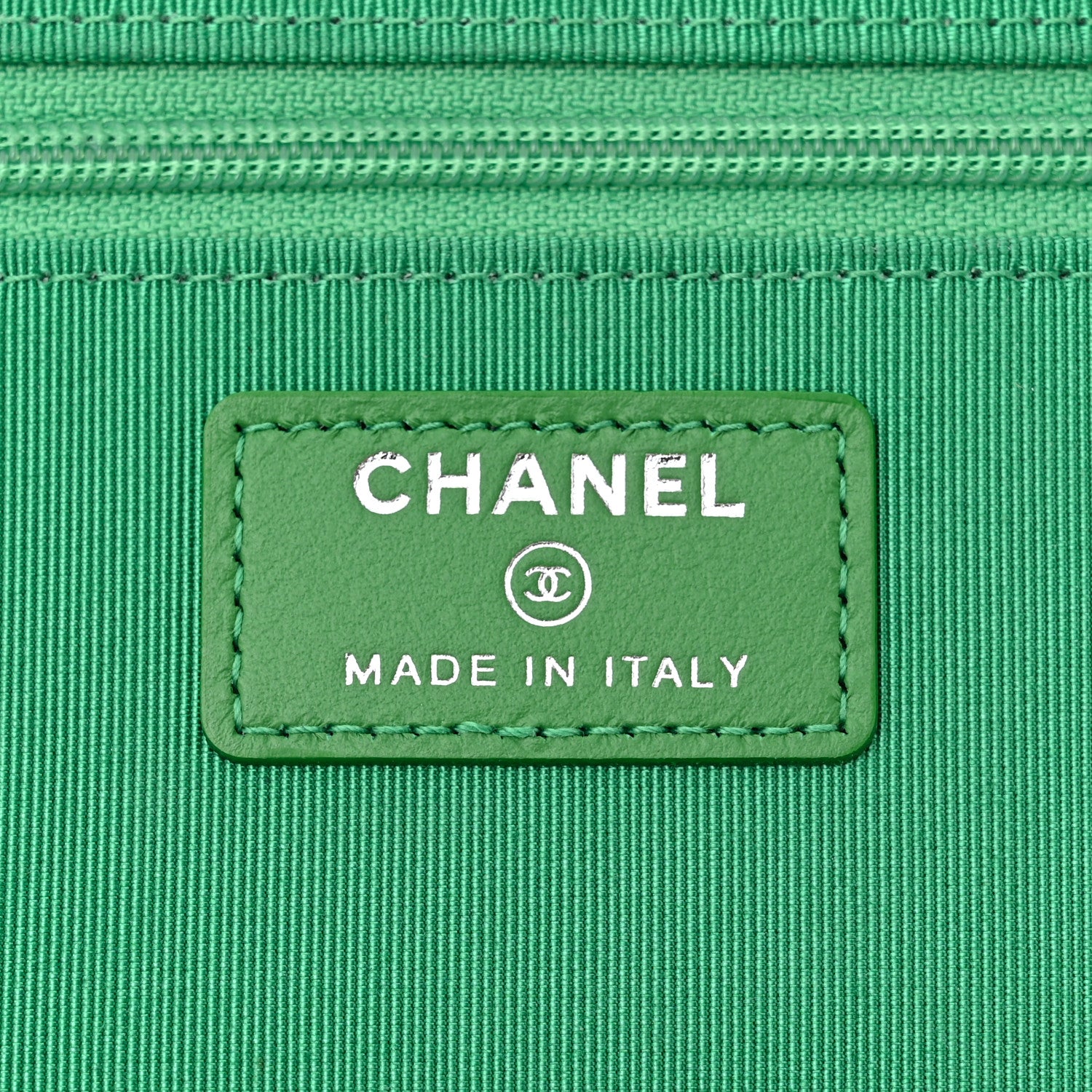 Chanel Tweed Fringe Wallet On Chain WOC Black Green 6 of 10