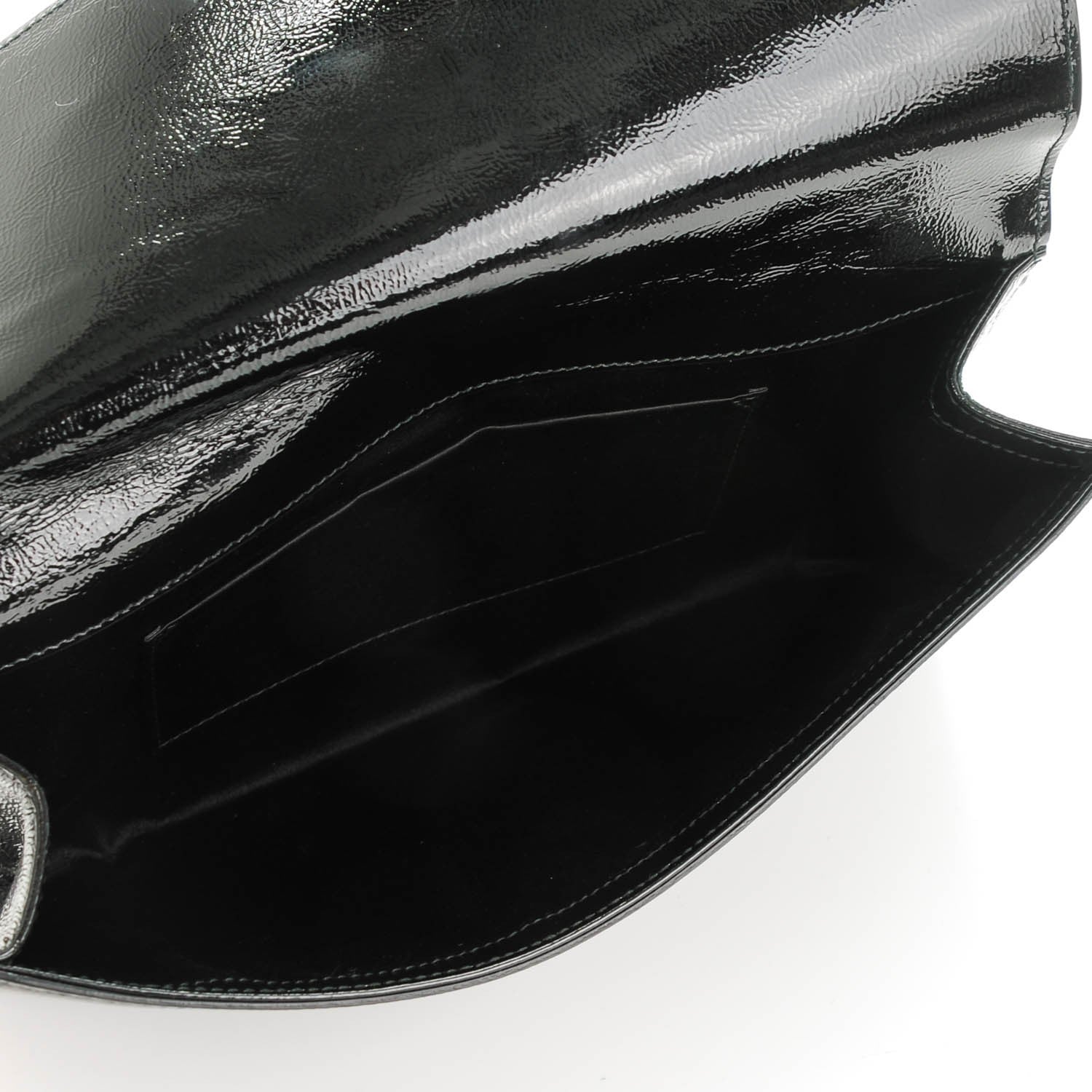 Saint Laurent Textured Patent Monogram Large Belle De Jour Clutch Black 5 of 6