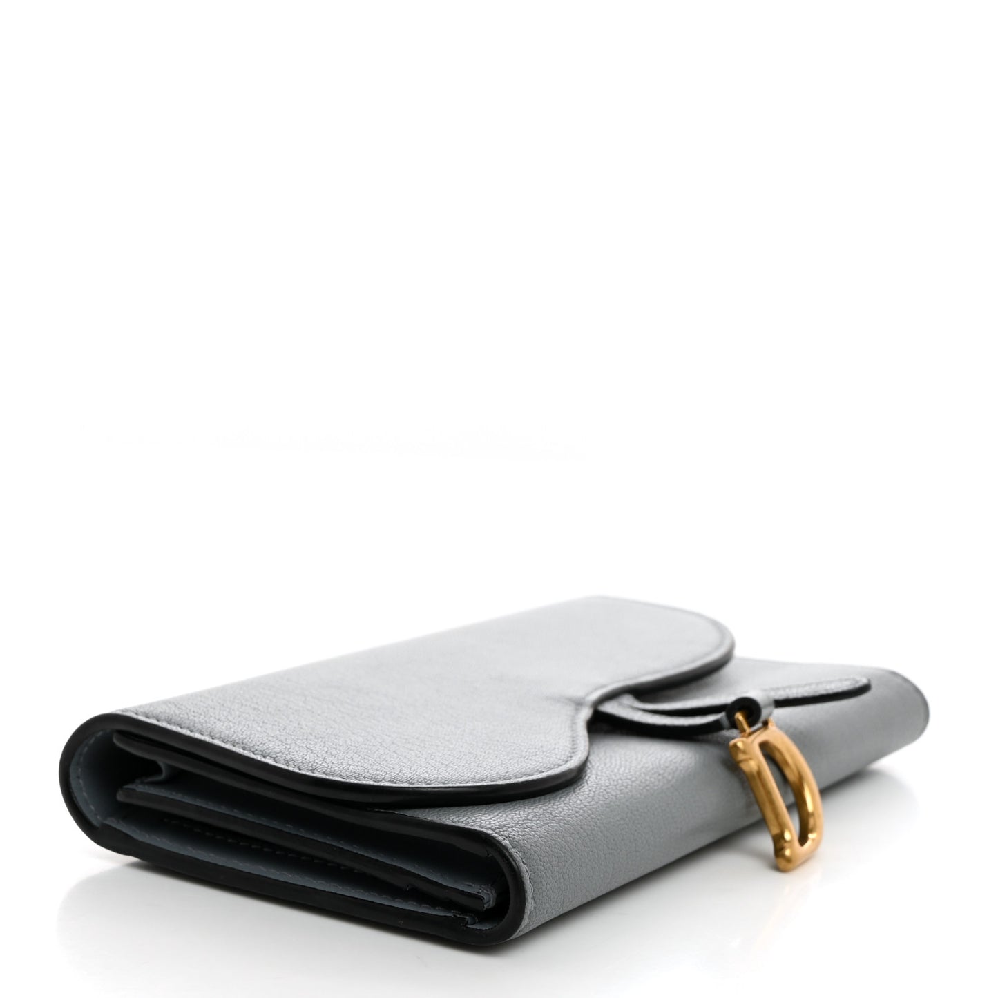Goatskin Saddle Wallet Grey Stone