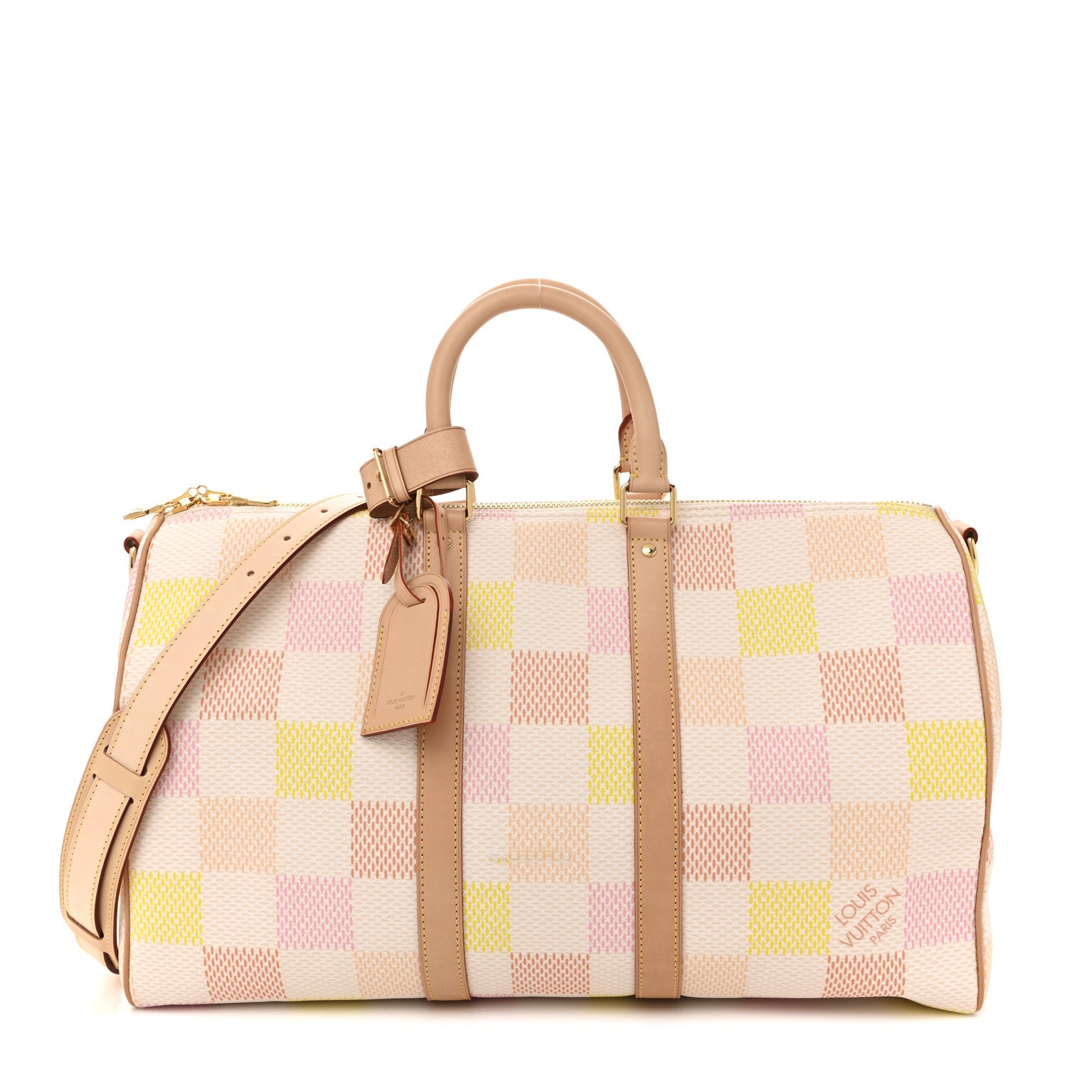 Louis Vuitton Calfskin Damier Keepall Bandouliere 45 Peach 1 of 10