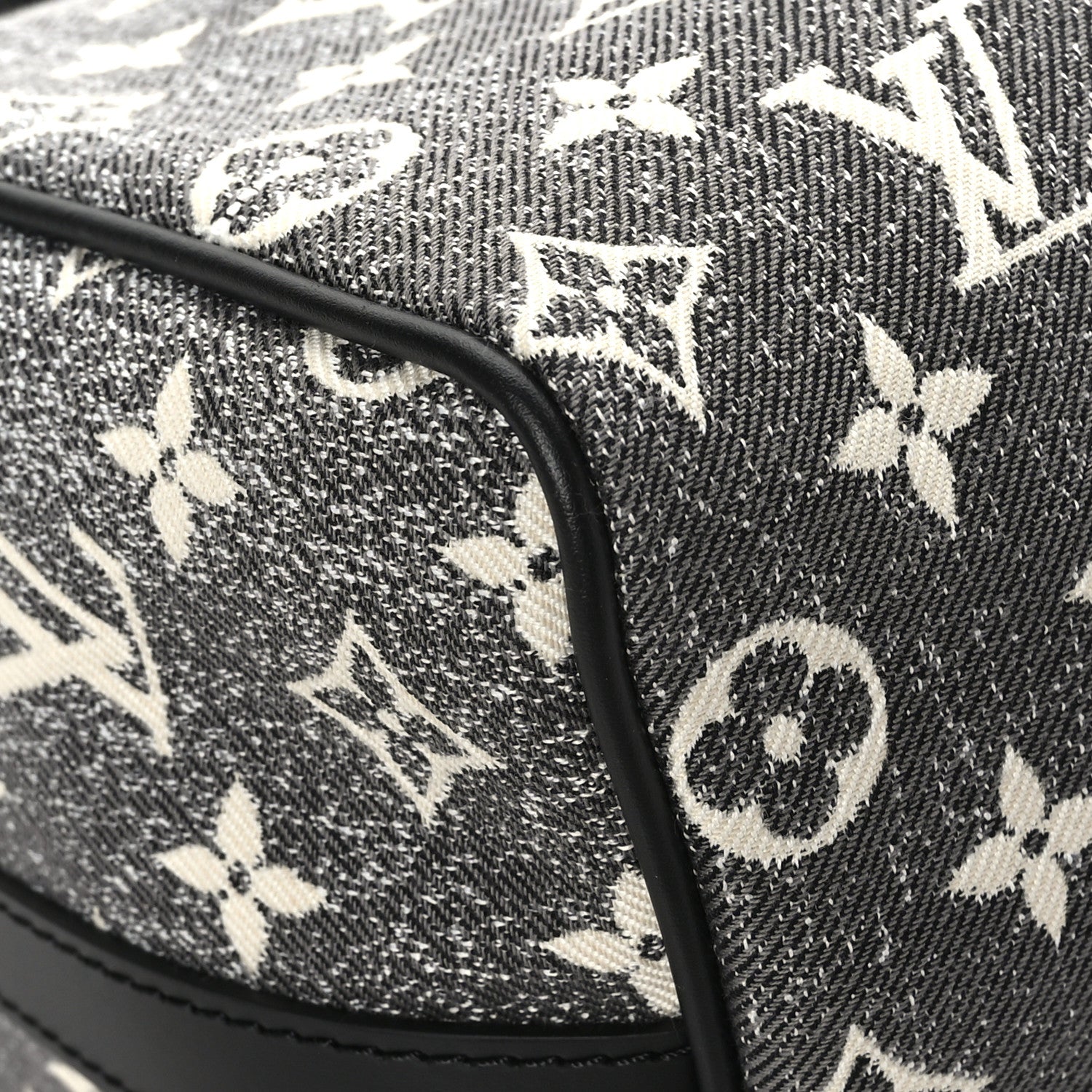 Louis Vuitton Denim Monogram Jacquard Speedy Bandouliere 25 Black 7 of 10