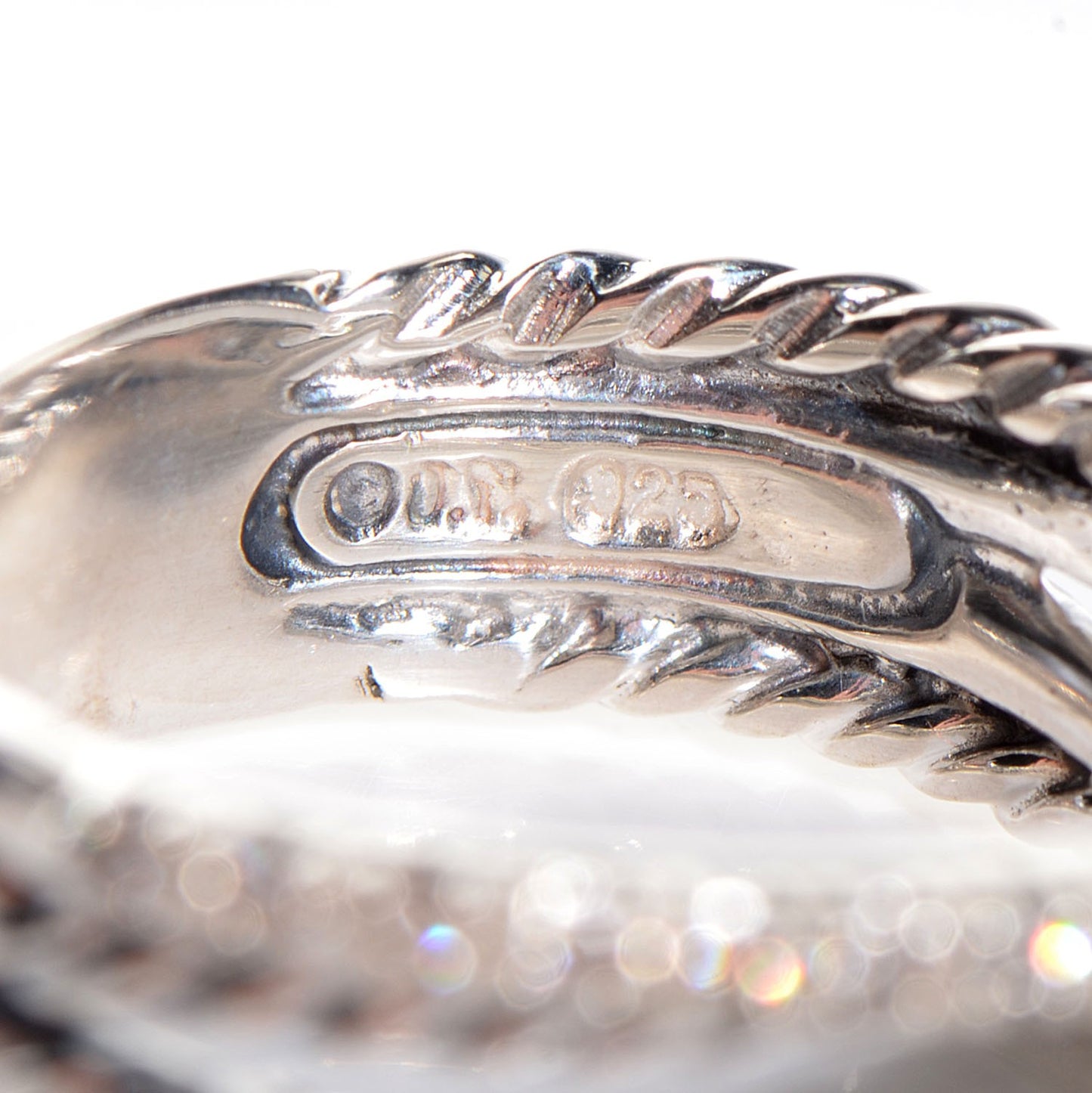 Sterling Silver Pave Diamond Crossover Ring 5