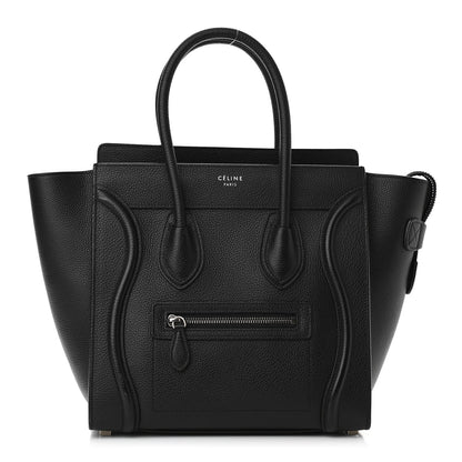 Celine Drummed Calfskin Micro Luggage Black 1 of 9