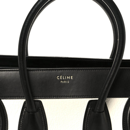 Celine Bullhide Calfskin Micro Bi-Color Luggage Black White 8 of 10