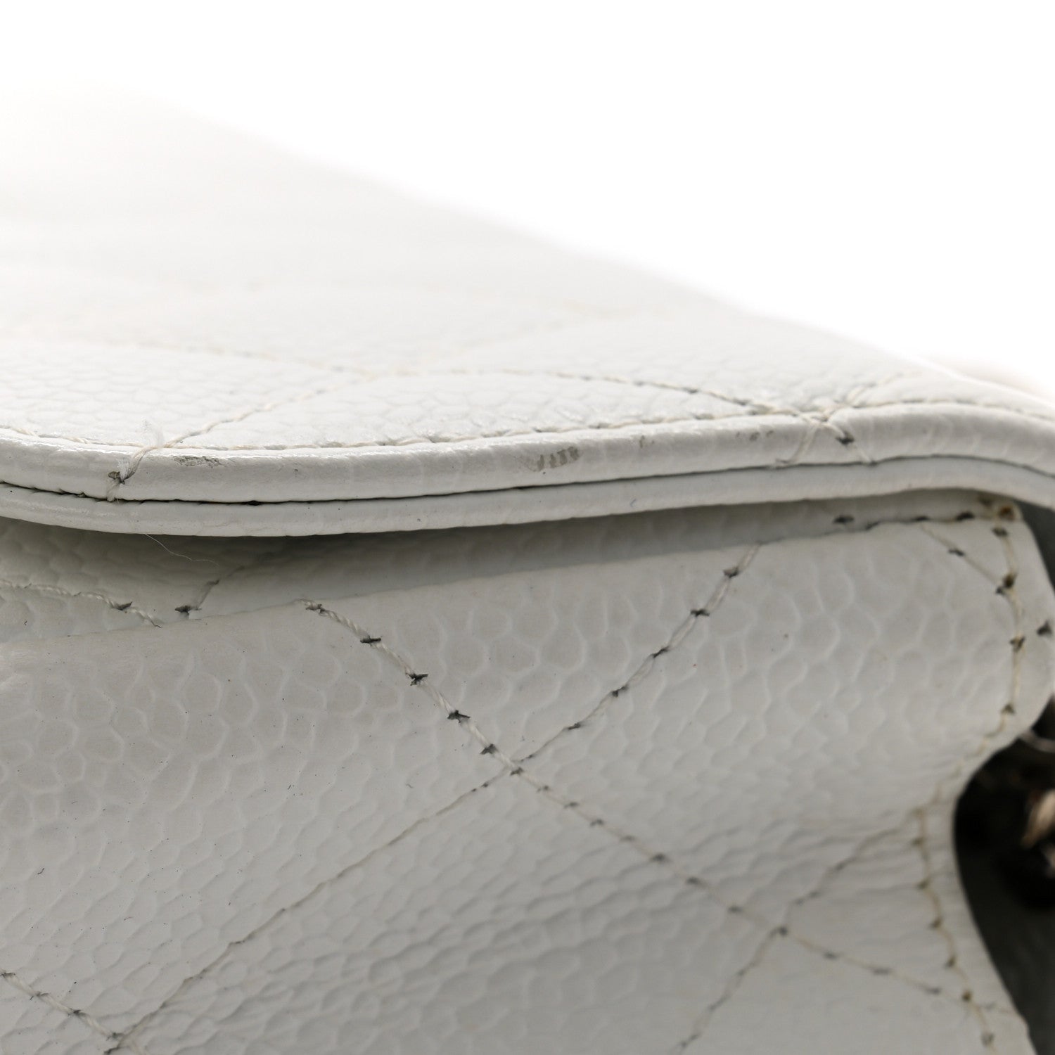 Chanel Caviar Quilted East West Flap Bijoux Chain White 11 of 13