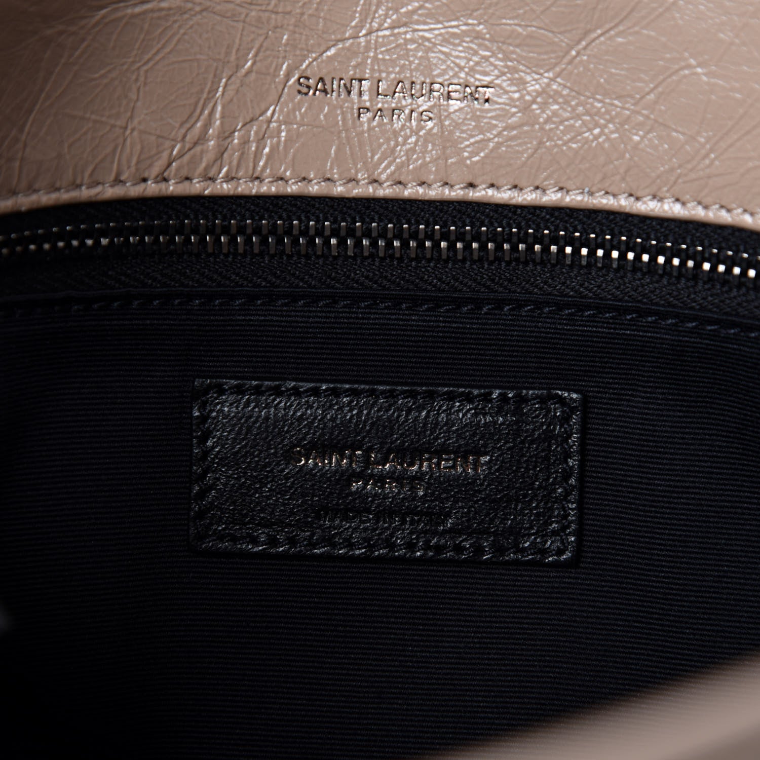 Saint Laurent Crinkled Calfskin Matelasse Monogram Medium Niki Chain Satchel Light Taupe 9 of 12