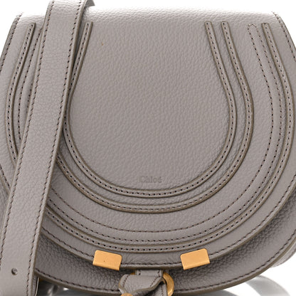 Chloe Grained Calfskin Small Marcie Saddle Bag Cashmere Grey 8 of 11