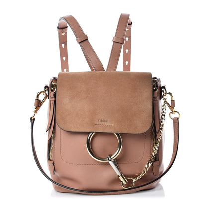 Chloe Suede Calfskin Small Faye Backpack Nougat 1 of 11