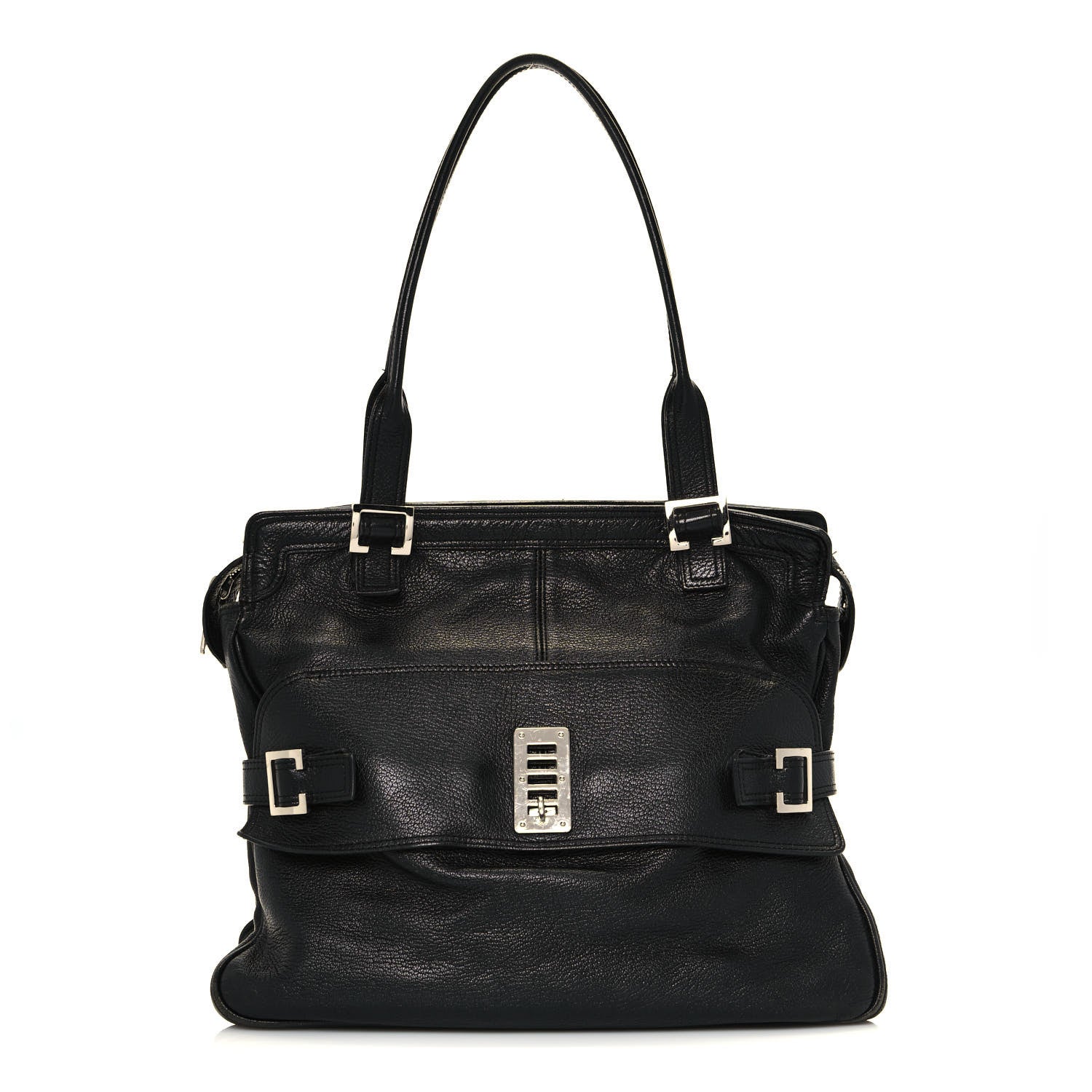 Mulberry Stone Polished Goatskin Maggie Shoulder Bag Black 1 of 19