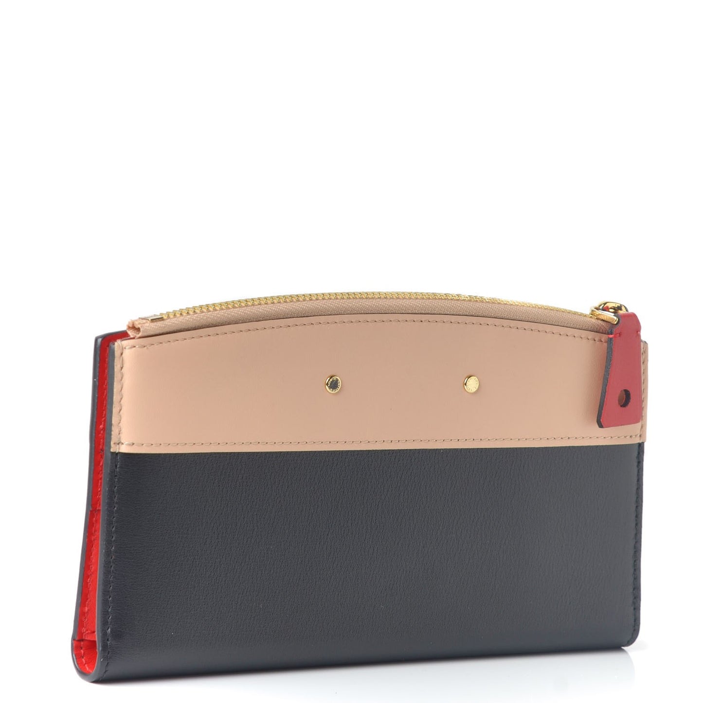 Calfskin City Steamer Wallet Black Creme Bourgogne