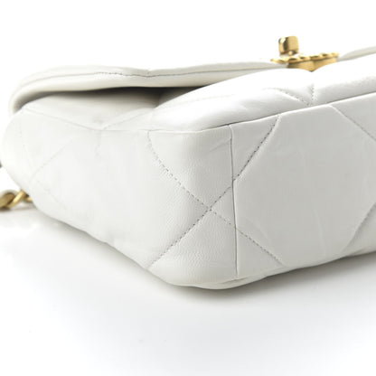 Chanel Goatskin Quilted Medium 19 Flap White 6 of 10