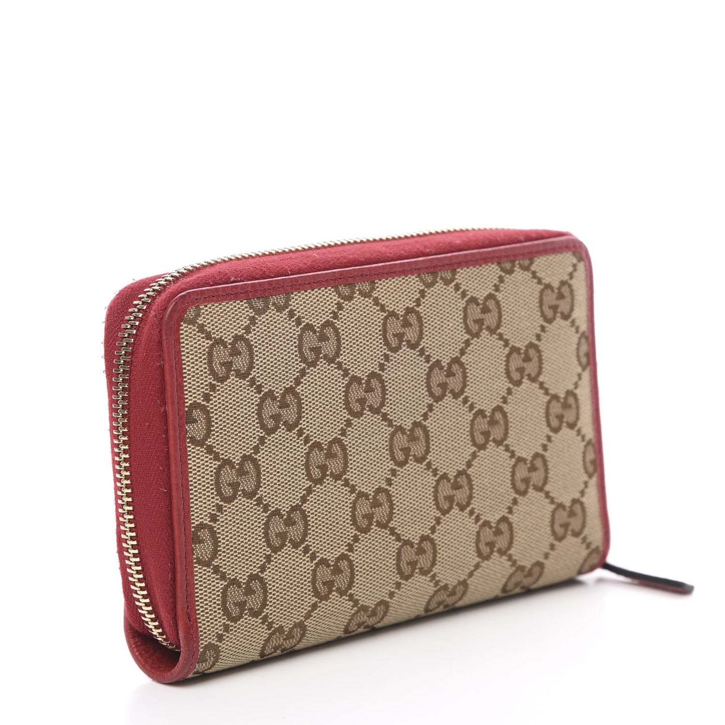 Monogram Dollar Calfskin Zip Around Compact Wallet Beige Ebony Rosso