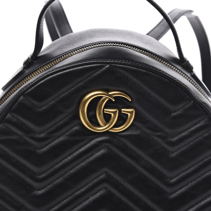 Gucci Calfskin Matelasse GG Marmont Dome Backpack Black 9 of 9