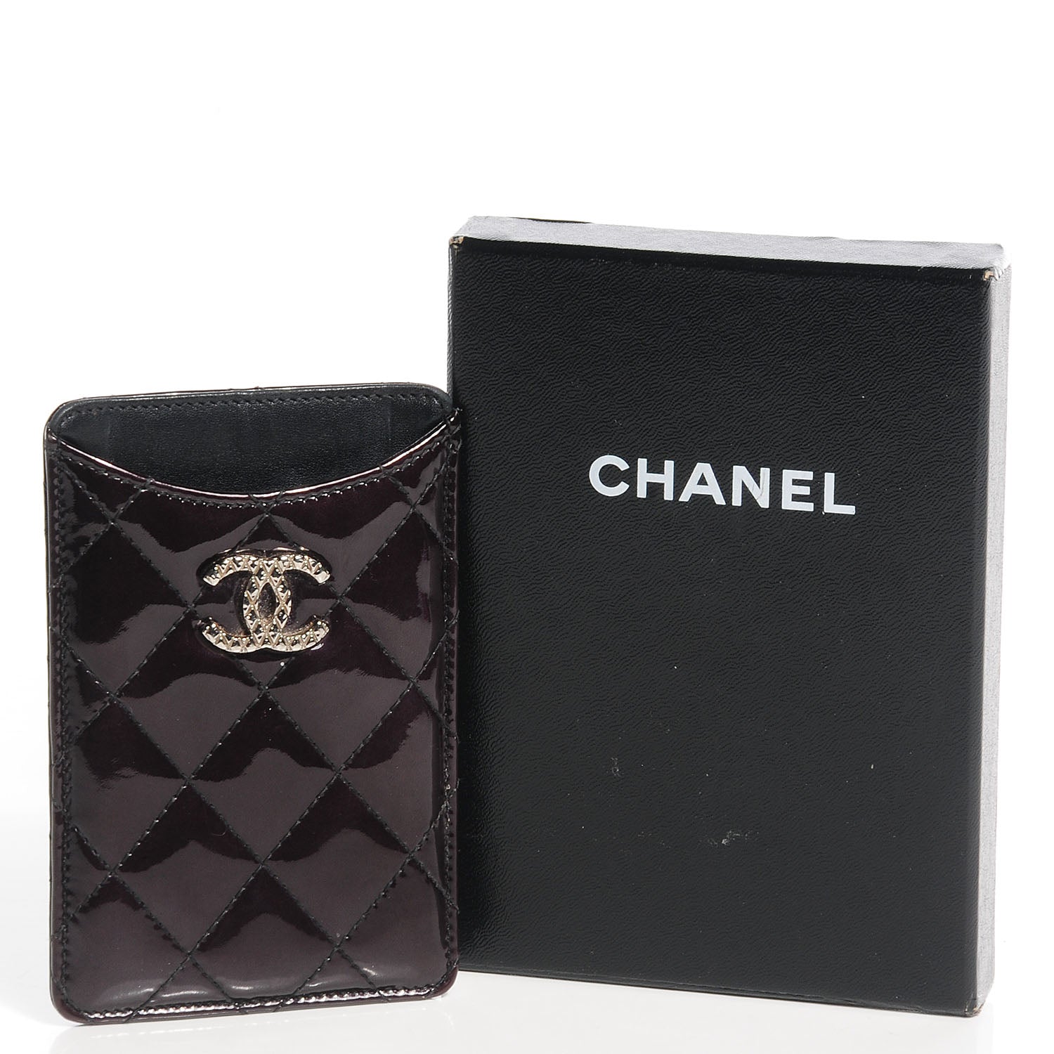 Chanel Patent Quilted Brilliant iPhone 4 Case Black 5 of 10
