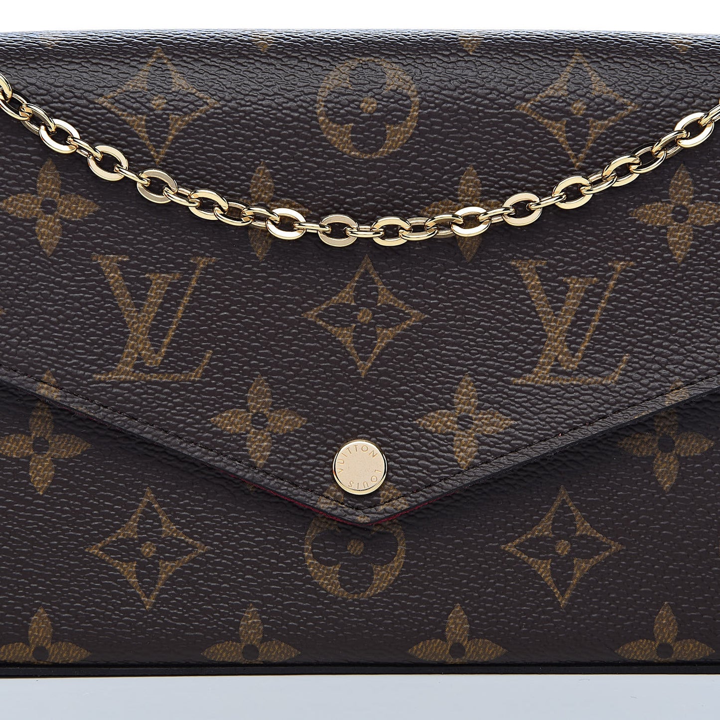 Monogram Pochette Felicie Chain Wallet Fuchsia