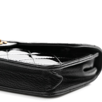 Chanel Patent Goatskin Quilted CC Eyelet Wallet On Chain WOC Black 11 of 11