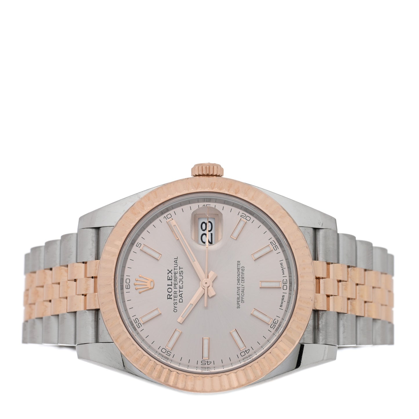 Stainless Steel 18K Everose Gold 41mm Oyster Perpetual Datejust Watch Sundust 126331