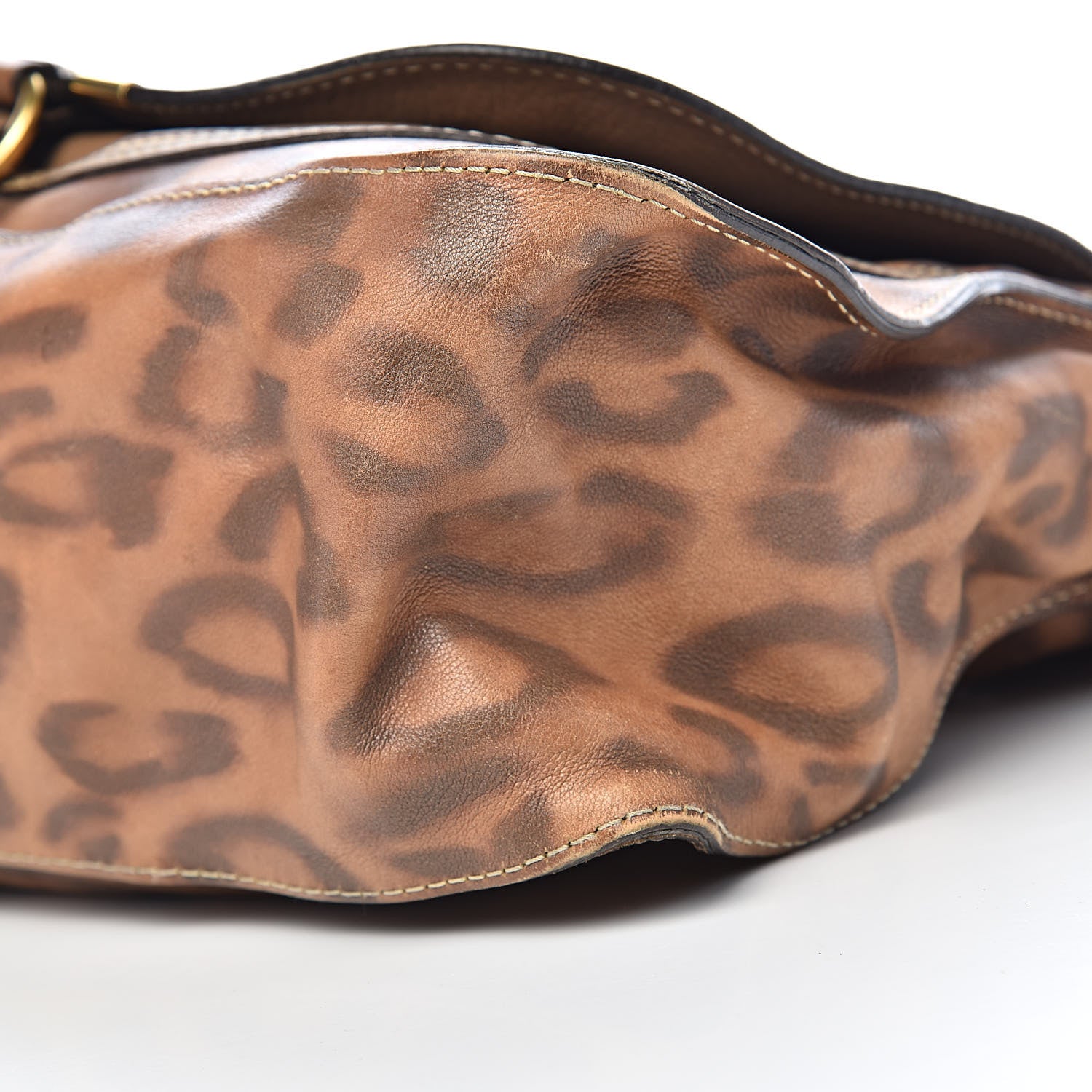 Chloe Calfskin Leopard Print Medium Marcie Satchel Brown 15 of 17