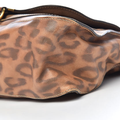 Chloe Calfskin Leopard Print Medium Marcie Satchel Brown 15 of 17