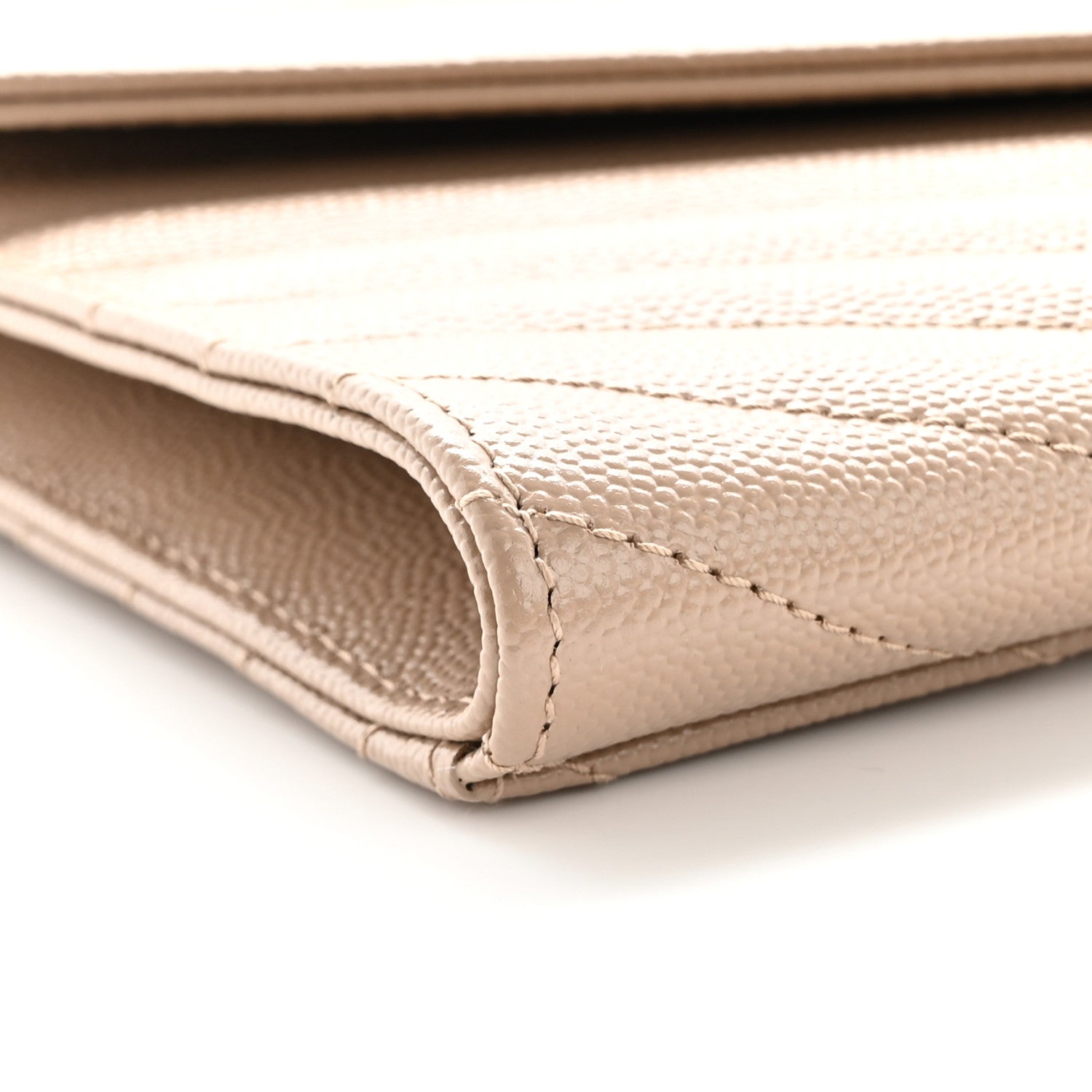 Saint Laurent Grain De Poudre Matelasse Chevron Monogram Envelope Clutch Dark Beige 9 of 11